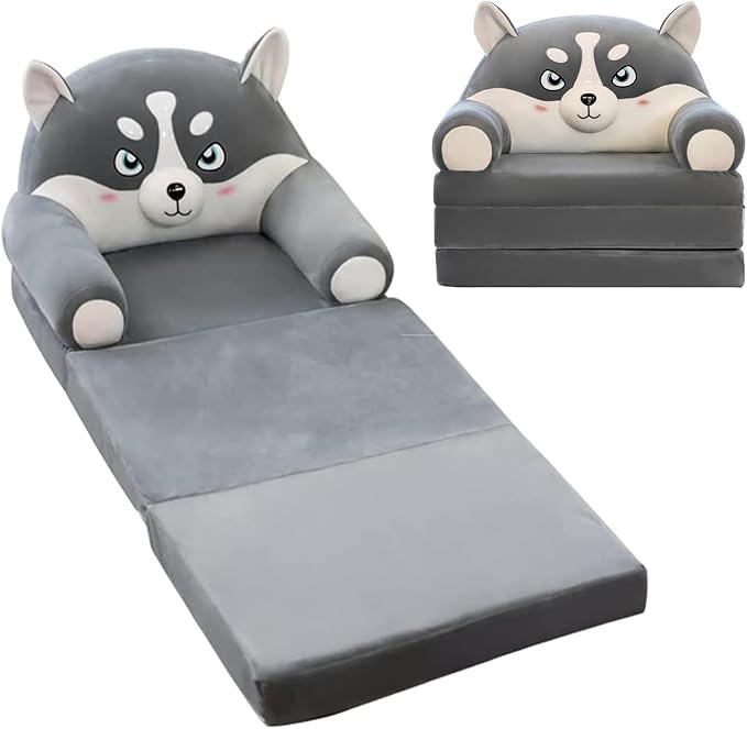 Canapé pliable en Peluche 3 en 1