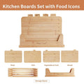 Set de Planches à Découper avec Icônes Alimentaires