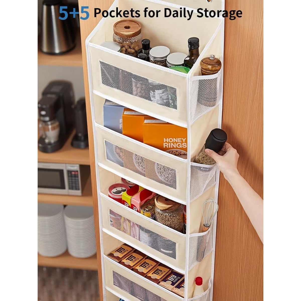 Organisateur de Rangement Suspendu Derrière la Porte – 5 Niveaux