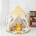 Tente Château Enfant Pliable avec Tapis et Lampes Lumineuses Magiques