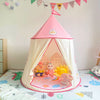 Tente Château Enfant Pliable avec Tapis et Lampes Lumineuses Magiques