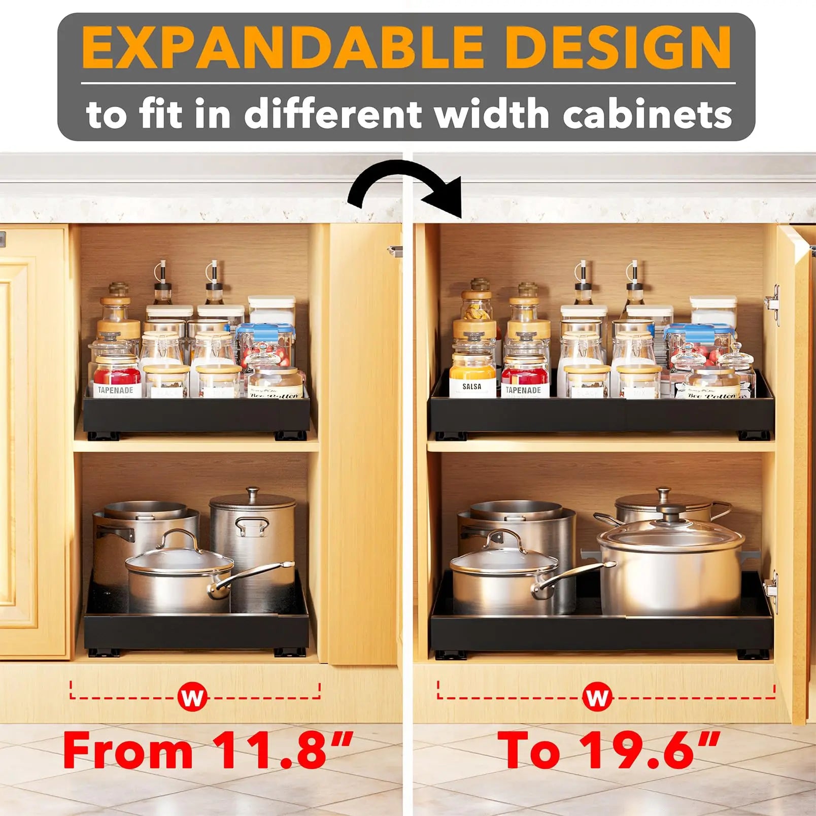 Organisateur de Cuisine Coulissant en métal