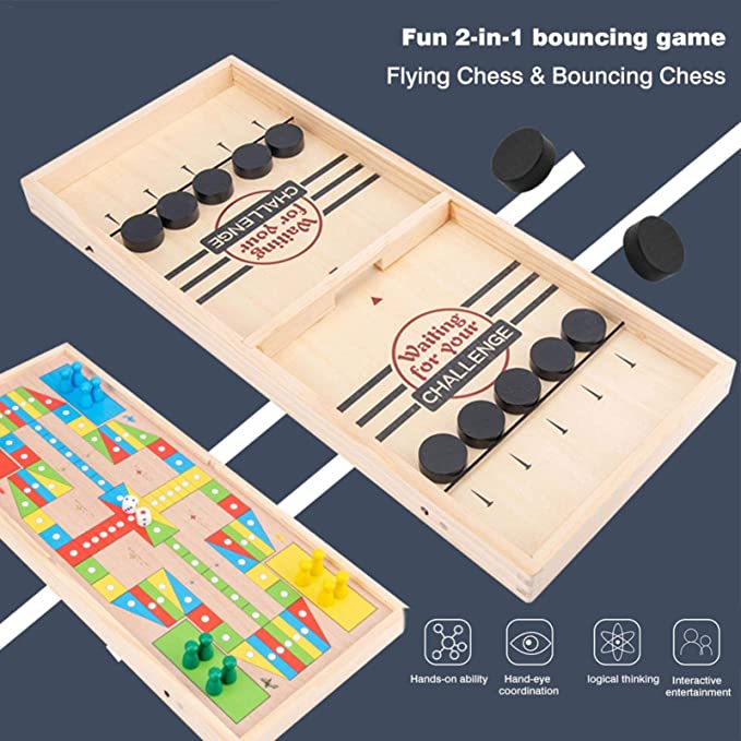 Jeu De Hockey en Bois 2 en 1